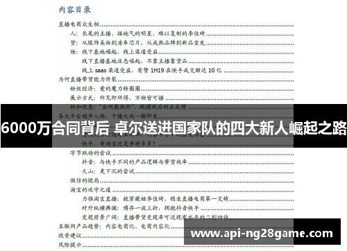 6000万合同背后 卓尔送进国家队的四大新人崛起之路