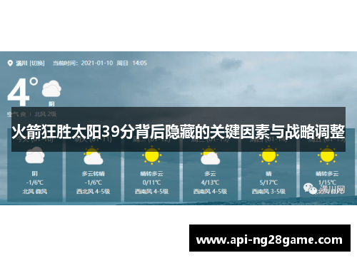 火箭狂胜太阳39分背后隐藏的关键因素与战略调整