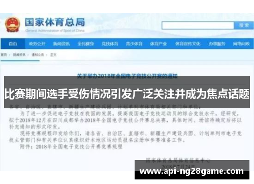 比赛期间选手受伤情况引发广泛关注并成为焦点话题 比赛期间选手受伤情况引发广泛关注并成为焦点话题